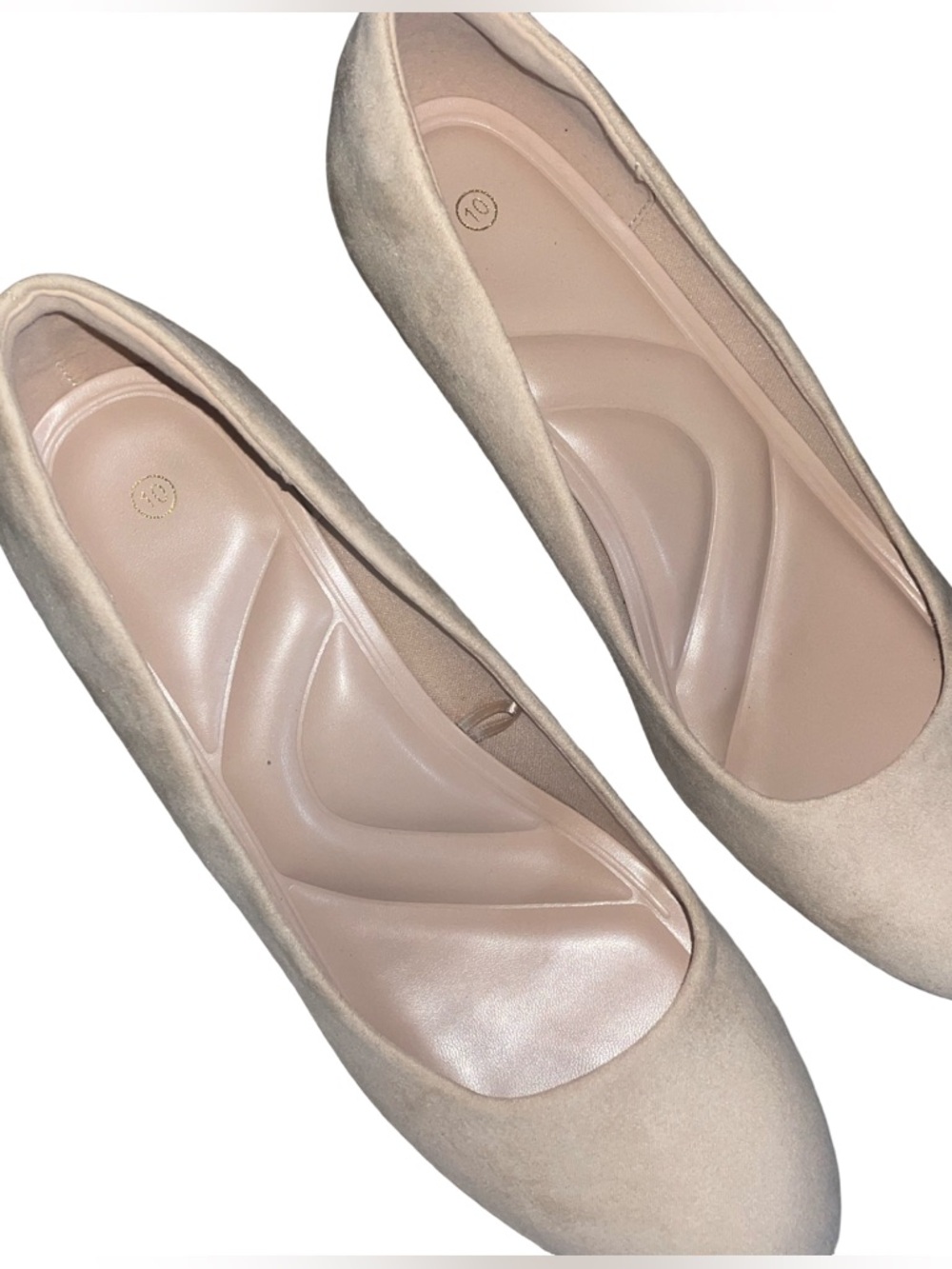 Women's Suede Round-Toe Flats in Light Beige/Nude 👠 - Picture 7 of 9